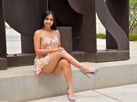 Beautiful brunette Amanda makes her nude debut in the public realm