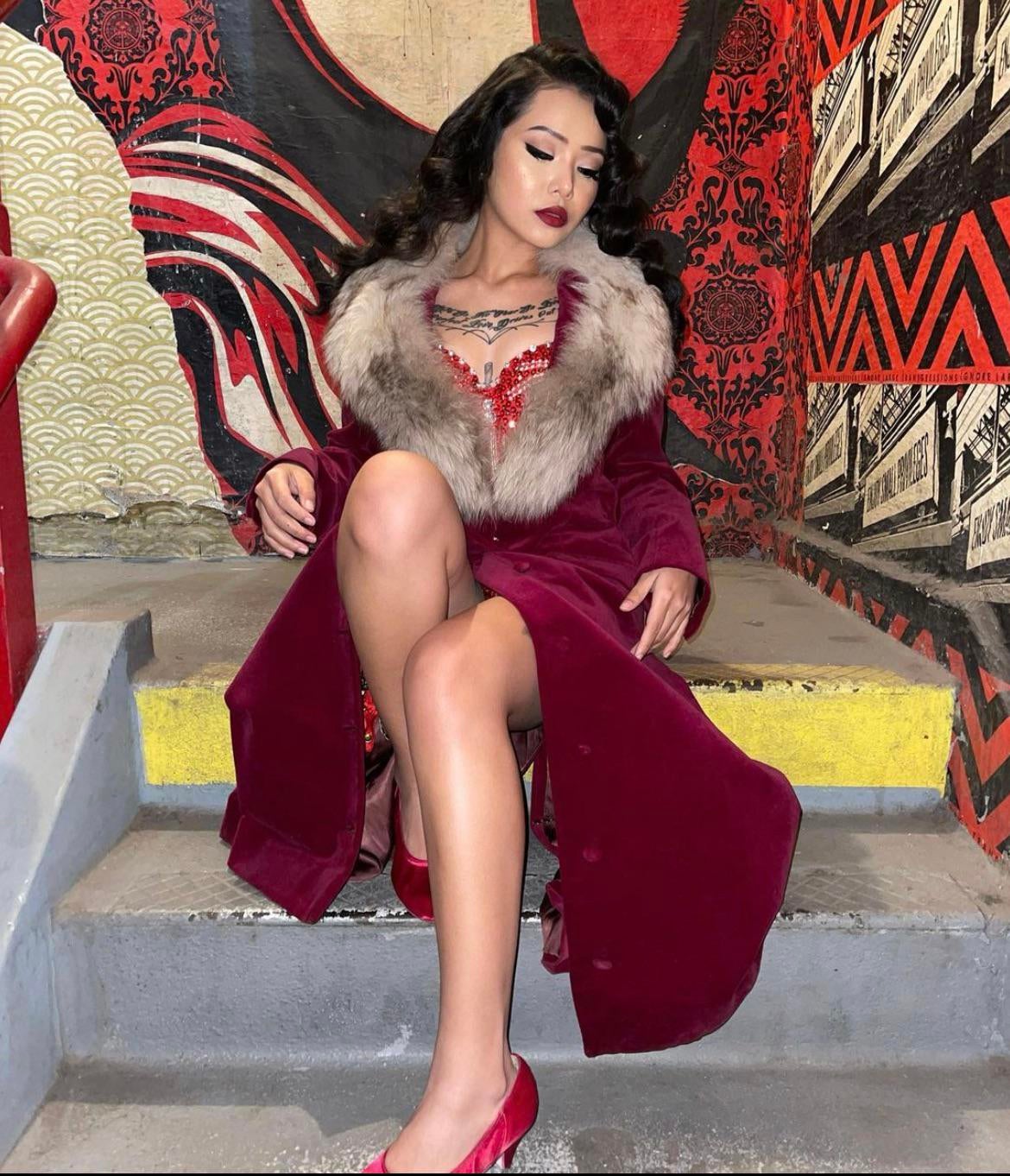 Bella Poarch Sexy Red Dress