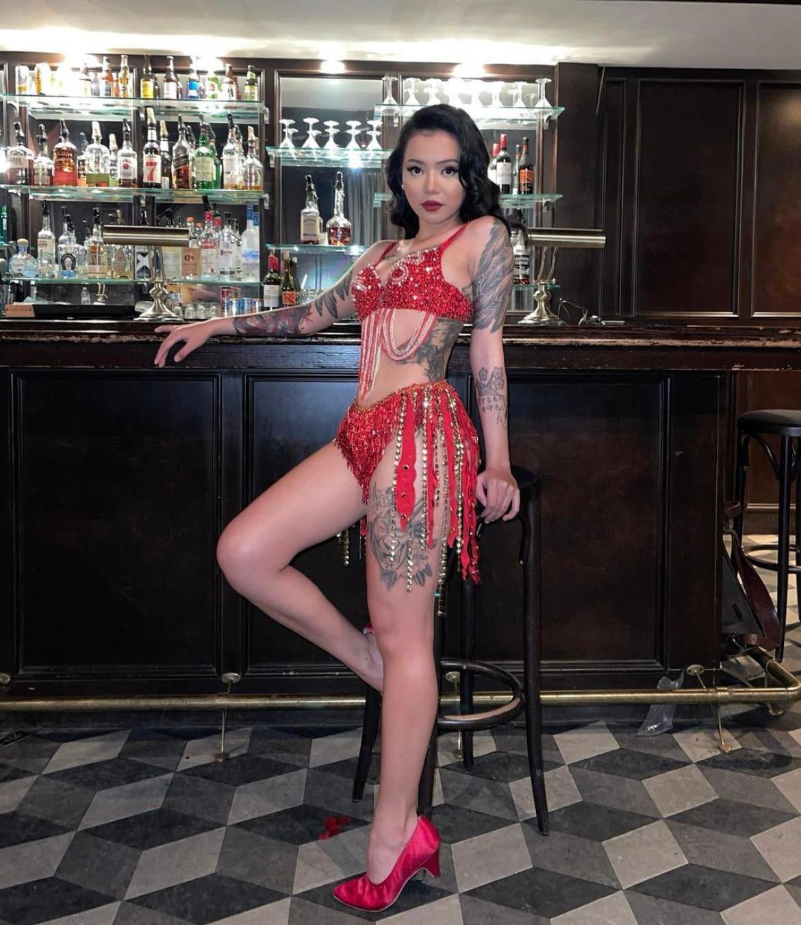 Bella Poarch Sexy Red Dress