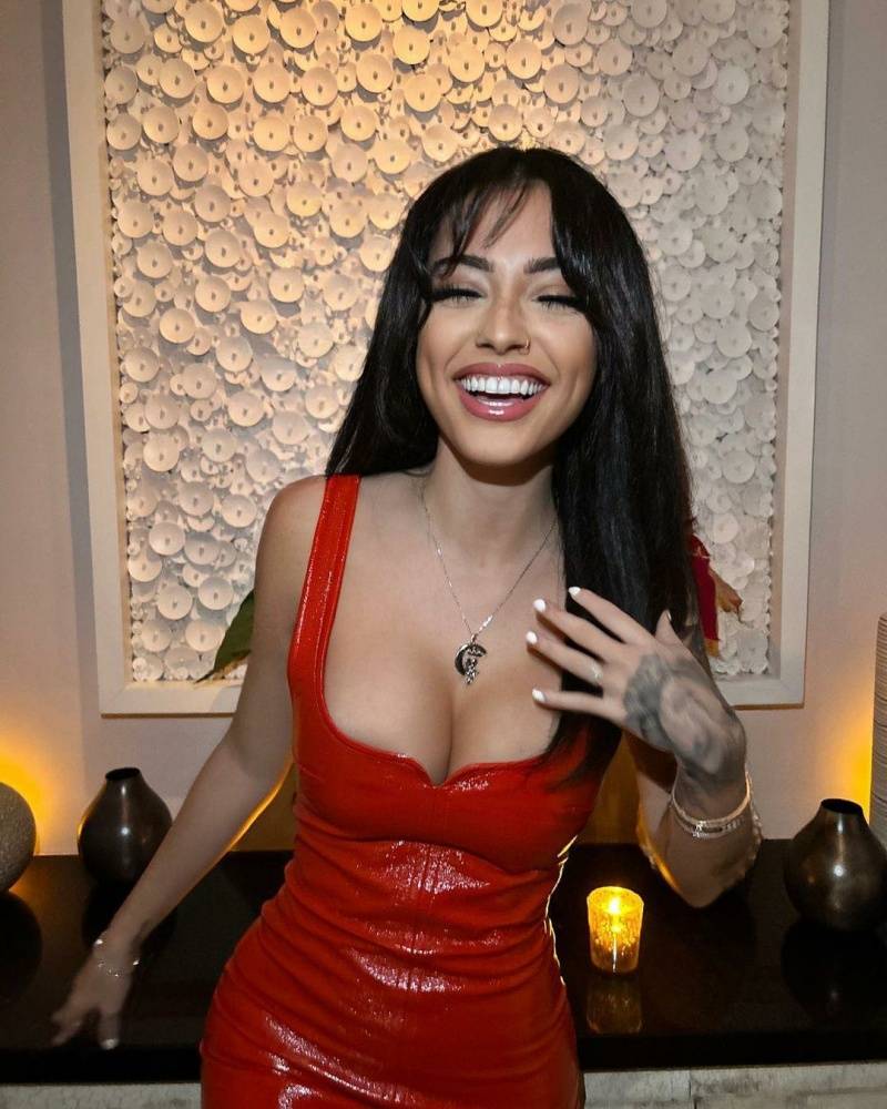 Malu Trevejo Sexy Leather Dress Onlyfans Set Leaked